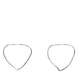 Elsa Peretti Sterling Silver Open Heart Hoop Earrings Silver - Lab Luxury Resale