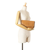 LOEWE Leather Anagram Clutch Brown