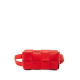 Calfskin Intrecciato Cassette Belt Bag Red - Lab Luxury Resale