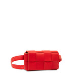 Calfskin Intrecciato Cassette Belt Bag Red - Lab Luxury Resale