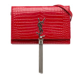 Small Embossed Kate Tassel Wallet on Chain Red - Lab Luxury Resale