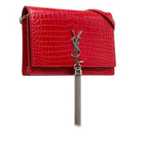 Small Embossed Kate Tassel Wallet on Chain Red - Lab Luxury Resale