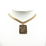 Gold Plated Logo Plate Pendant Necklace Gold - Lab Luxury Resale