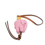 Felt and Calfskin Elephant Bag Charm Pink - Lab Luxury Resale