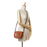 Celine Calfskin Triomphe Folco Crossbody Brown