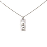 Diamond Atlas Bar Pendant Necklace Silver - Lab Luxury Resale