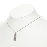 Tiffany Diamond Atlas Bar Pendant Necklace Silver