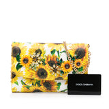 Sunflower Printed Leather Wallet on Chain Yellow - Lab Luxury Resale