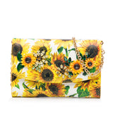 Sunflower Printed Leather Wallet on Chain Yellow - Lab Luxury Resale