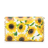 Sunflower Printed Leather Wallet on Chain Yellow - Lab Luxury Resale