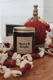 Shy Wolf Candles - Merry & Bright Christmas Candle, Winter Candle, Cranberry