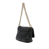 Quilted Nappa Re-Nylon Triangle Patchwork System Flap Satchel Black - Lab Luxury Resale