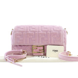 Zucca Embossed Velvet Baguette Satchel Pink - Lab Luxury Resale