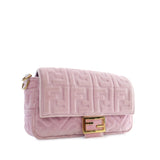 Zucca Embossed Velvet Baguette Satchel Pink - Lab Luxury Resale