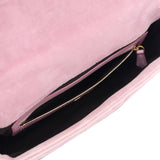 Zucca Embossed Velvet Baguette Satchel Pink - Lab Luxury Resale