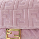 Zucca Embossed Velvet Baguette Satchel Pink - Lab Luxury Resale