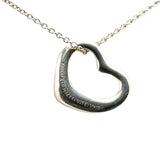 Elsa Peretti Sterling Silver Open Heart Pendant Necklace Silver - Lab Luxury Resale