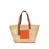 Large Raffia Basket Bag Brown - Lab Luxury Resale