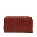 Intrecciato Zip Around Long Wallet Red - Lab Luxury Resale