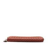 Intrecciato Zip Around Long Wallet Red - Lab Luxury Resale