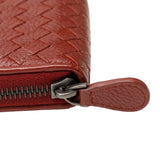 Intrecciato Zip Around Long Wallet Red - Lab Luxury Resale