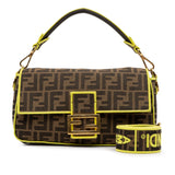 Medium Zucca Fluo Trim Baguette Satchel Brown - Lab Luxury Resale