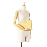 Prada Nappa Gaufre Clutch Yellow