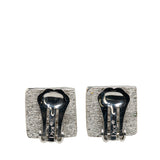 Brass Oblique Square Clip-On Earrings Silver - Lab Luxury Resale