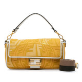 Sarah Coleman FF Canvas Fisheye  Baguette Satchel Yellow - Lab Luxury Resale