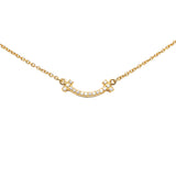 18K Mini T Smile Pendant Necklace Gold - Lab Luxury Resale