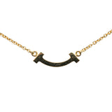 18K Mini T Smile Pendant Necklace Gold - Lab Luxury Resale