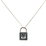 Elsa Peretti Sterling Silver Padlock Heart Pendant Necklace Silver - Lab Luxury Resale