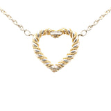 Sterling Silver and 18K Twisted Heart Pendant Necklace Silver - Lab Luxury Resale