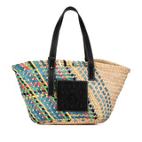 Multicolor Raffia Basket Tote Brown - Lab Luxury Resale