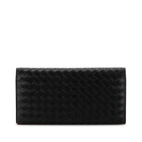 Intrecciato Bifold Leather Long Wallet Black - Lab Luxury Resale