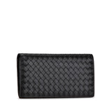 Intrecciato Bifold Leather Long Wallet Black - Lab Luxury Resale