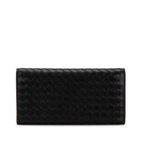 Intrecciato Bifold Leather Long Wallet Black - Lab Luxury Resale