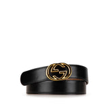 Interlocking GG Leather Belt Black - Lab Luxury Resale