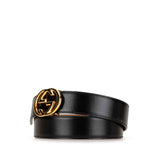 Interlocking GG Leather Belt Black - Lab Luxury Resale