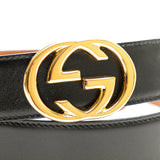 Interlocking GG Leather Belt Black - Lab Luxury Resale