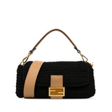 Crochet Raffia Baguette Satchel Black - Lab Luxury Resale