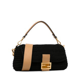 Crochet Raffia Baguette Satchel Black - Lab Luxury Resale