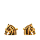 Gold Plated Cheval Cufflinks Gold - Lab Luxury Resale