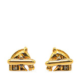 Gold Plated Cheval Cufflinks Gold - Lab Luxury Resale