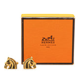 Gold Plated Cheval Cufflinks Gold - Lab Luxury Resale