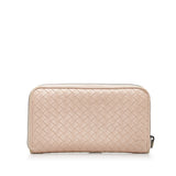 Intrecciato Zip Around Long Wallet Pink - Lab Luxury Resale