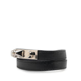 Leather Le Trois Clous Double Wrap Bracelet Black - Lab Luxury Resale