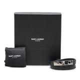 Saint Laurent Leather Le Trois Clous Double Wrap Bracelet Black