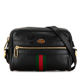 Mini Leather Ophidia Crossbody Bag Black - Lab Luxury Resale