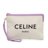 Canvas Logo Clutch White - Lab Luxury Resale